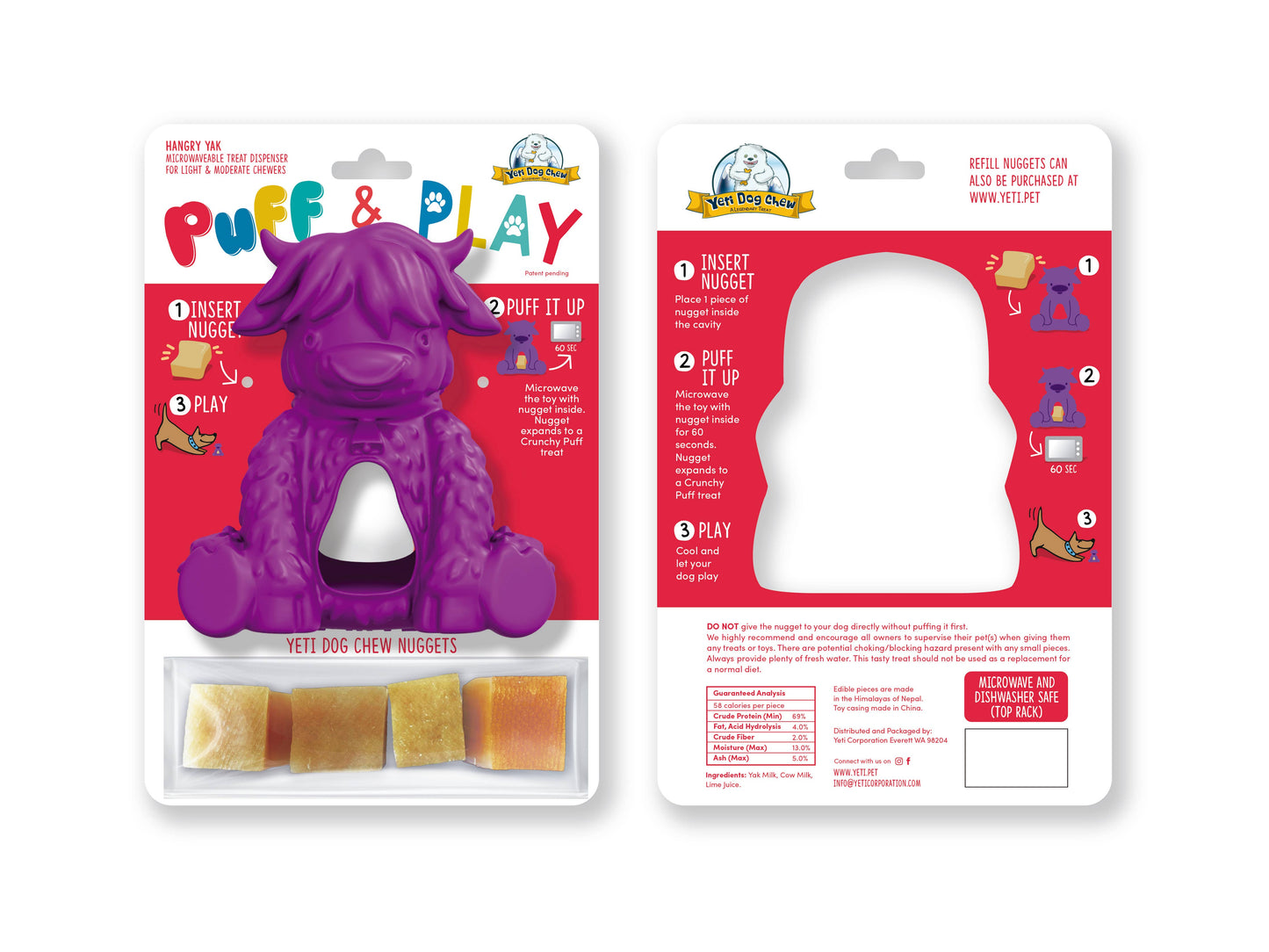 Yeti Dog Chew Puff & Play Hangry Yak Purple