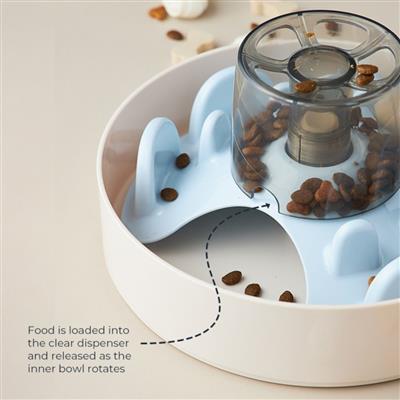 Cat Food Dispenser Toy Puzzle Slow Feeder Interactive Rotating Windmill 