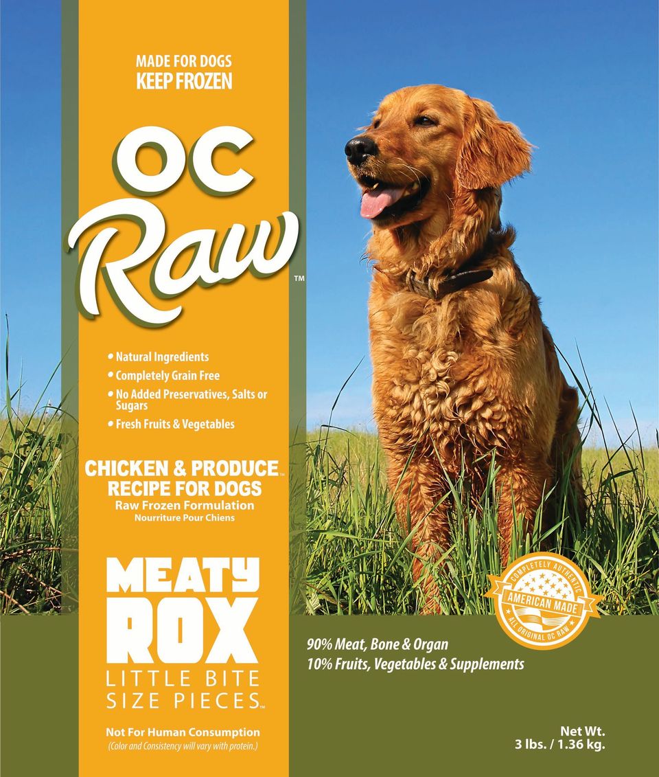 OC Raw Chicken & Produce Meaty Rox 3 lbs.