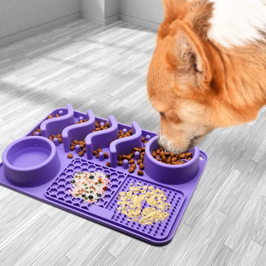 OUTWARD HOUND Lickin' Layers Interactive Puzzle Game & Slow Feeder,  Multicolor, One-Size, 2 cup 