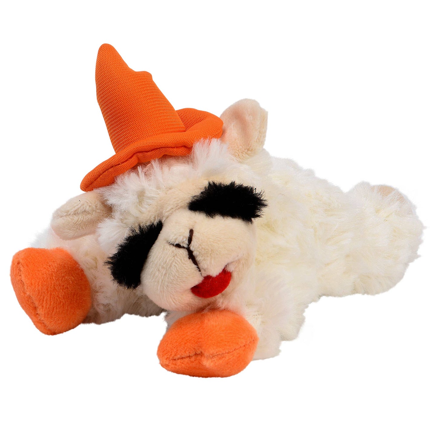 Multipet Halloween Lamb Chop 6.5 w/Orange Hat & Paws